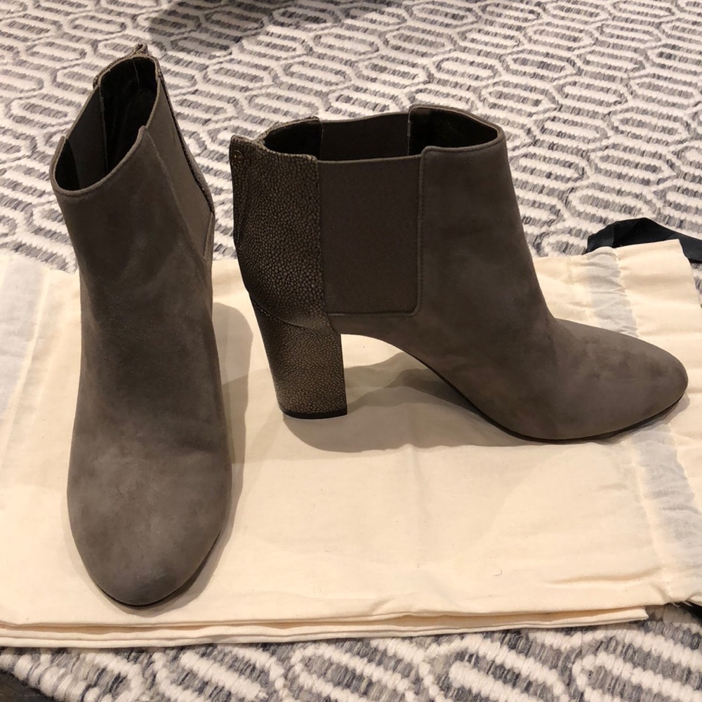 Lanvin suede and skin bootie